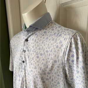 Mens Greyson Premium Golf Polo Shirt All Over Print Size Large